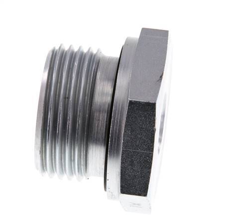G 1'' x G 1/4'' M/F Adaptador Reductor de Acero Cincado 400 Bar - Hidráulico