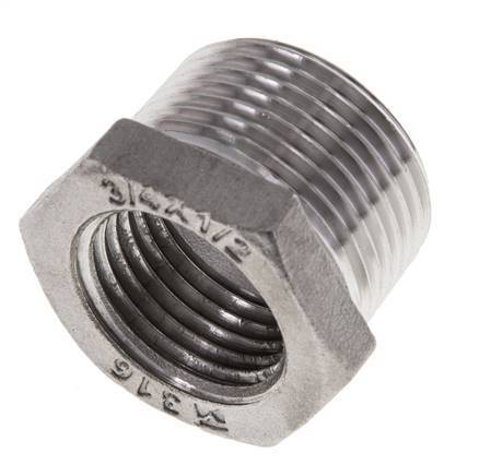 3/4'' NPT x 1/2'' NPT M/F Anillo reductor de acero inoxidable 16 Bar