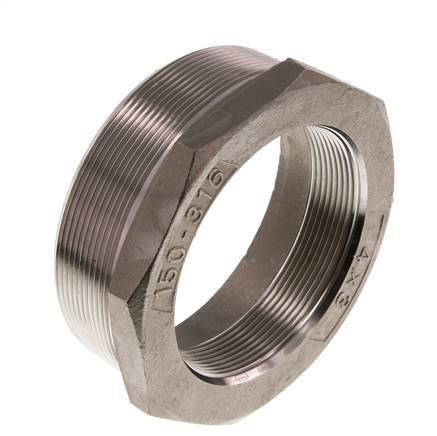 R 4'' x Rp 3'' M/F Anillo reductor de acero inoxidable 16 Bar