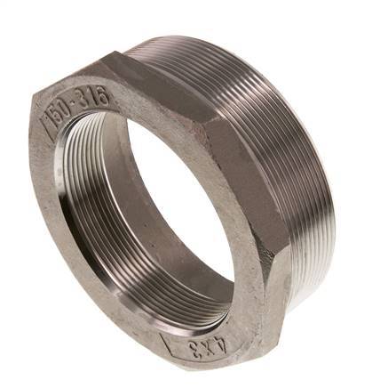 R 4'' x Rp 3'' M/F Anillo reductor de acero inoxidable 16 Bar