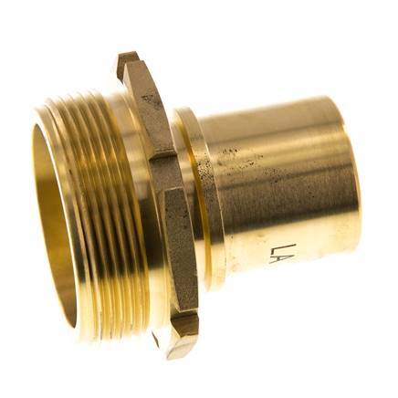 G 2'' Macho x 38mm Llave de manguera de latón con collarín de seguridad DIN 2817
