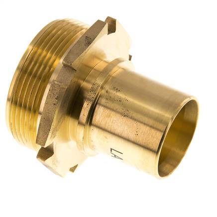 G 2'' Macho x 38mm Llave de manguera de latón con collarín de seguridad DIN 2817