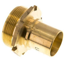 G 2'' Macho x 38mm Llave de manguera de latón con collarín de seguridad DIN 2817