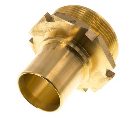 G 2'' Macho x 38mm Llave de manguera de latón con collarín de seguridad DIN 2817