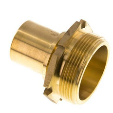 G 2'' Macho x 38mm Llave de manguera de latón con collarín de seguridad DIN 2817