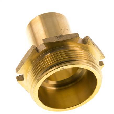 G 2'' Macho x 38mm Llave de manguera de latón con collarín de seguridad DIN 2817