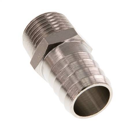 R 1/2'' Male x 19mm Nickel plated Brass Hose barb 16 Bar [2 Pieces]