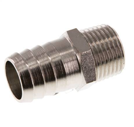 R 1/2'' Male x 19mm Nickel plated Brass Hose barb 16 Bar [2 Pieces]
