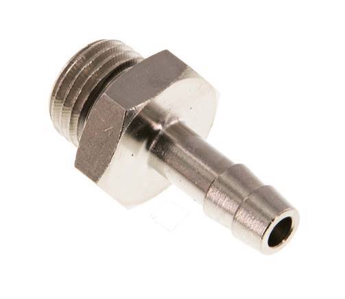 G 1/4'' Male x 6mm Nickel plated Brass Hose barb with NBR Seal 30 Bar [5 Pieces]