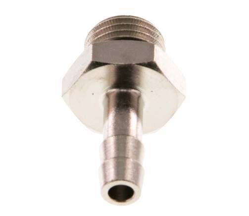 G 1/4'' Male x 6mm Nickel plated Brass Hose barb with NBR Seal 30 Bar [5 Pieces]