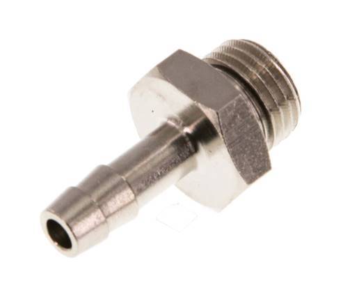 G 1/4'' Male x 6mm Nickel plated Brass Hose barb with NBR Seal 30 Bar [5 Pieces]