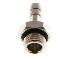 G 1/4'' Male x 6mm Nickel plated Brass Hose barb with NBR Seal 30 Bar [5 Pieces]