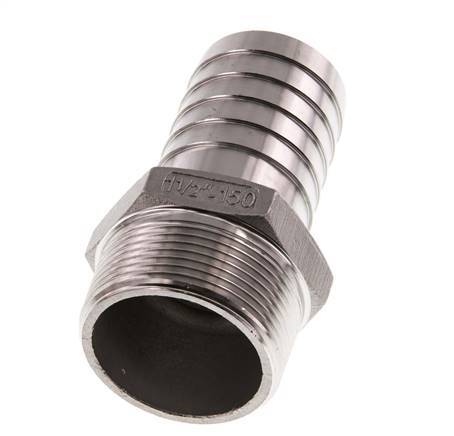 R 1 1/2'' Macho x 38mm Llave de manguera de acero inoxidable 16 Bar