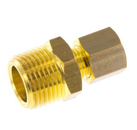 R 3/8'' Macho x 6mm Racor de compresión recto de latón 150 Bar DIN EN 1254-2