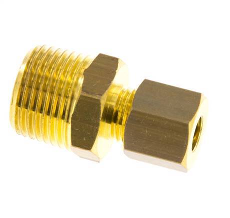 R 3/8'' Macho x 6mm Racor de compresión recto de latón 150 Bar DIN EN 1254-2