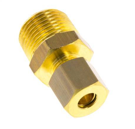 R 3/8'' Macho x 6mm Racor de compresión recto de latón 150 Bar DIN EN 1254-2