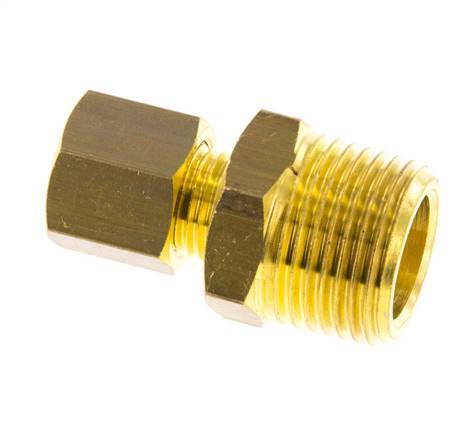R 3/8'' Macho x 6mm Racor de compresión recto de latón 150 Bar DIN EN 1254-2