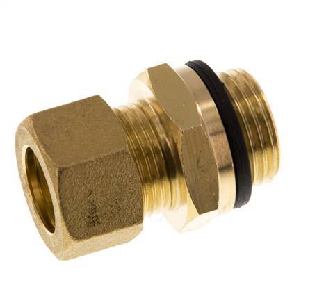 G 1/2'' Macho x 15mm Racor de compresión recto de latón con junta PA 82 Bar DIN EN 1254-2