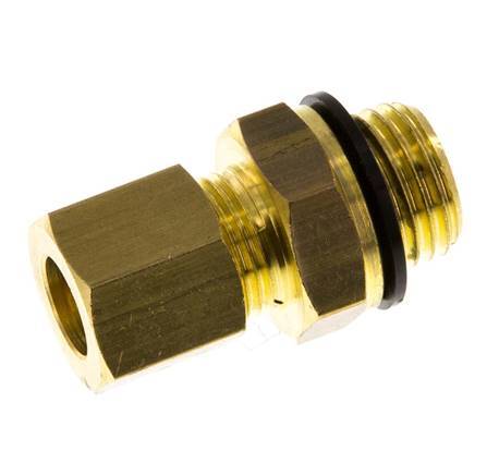 G 1/4'' Male x 8mm Brass Straight Compression Fitting with PA Seal 135 Bar DIN EN 1254-2 [2 Pieces]