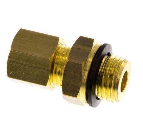 G 1/4'' Male x 8mm Brass Straight Compression Fitting with PA Seal 135 Bar DIN EN 1254-2 [2 Pieces]