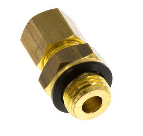 G 1/4'' Male x 8mm Brass Straight Compression Fitting with PA Seal 135 Bar DIN EN 1254-2 [2 Pieces]