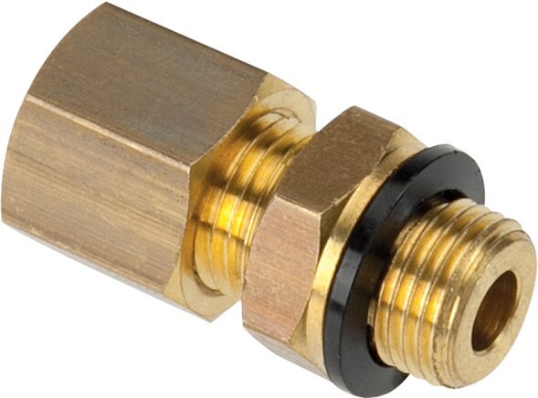 G 1/4'' Male x 8mm Brass Straight Compression Fitting with PA Seal 135 Bar DIN EN 1254-2 [2 Pieces]