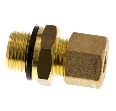 G 3/8'' Macho x 10mm Racor de compresión recto de latón con junta PA 95 Bar DIN EN 1254-2