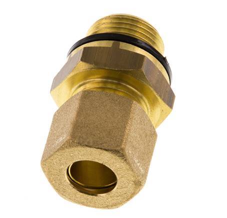 G 3/8'' Macho x 10mm Racor de compresión recto de latón con junta PA 95 Bar DIN EN 1254-2