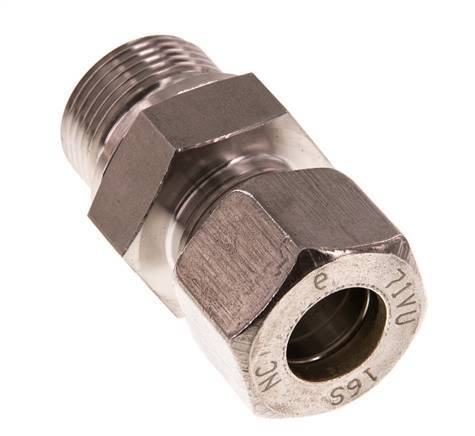 G 3/4'' Macho x 16S Racor de compresión recto de acero inoxidable 400 Bar DIN 2353