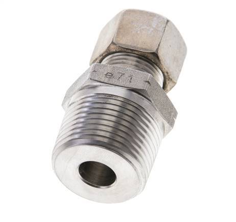 3/4'' NPT Male x 12L Stainless steel Straight Compression Fitting 315 Bar DIN 2353