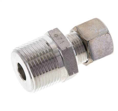 3/4'' NPT Male x 12L Stainless steel Straight Compression Fitting 315 Bar DIN 2353