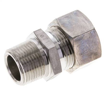 3/4'' NPT Male x 22L Stainless steel Straight Compression Fitting 160 Bar DIN 2353