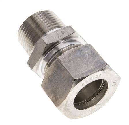 3/4'' NPT Male x 22L Stainless steel Straight Compression Fitting 160 Bar DIN 2353