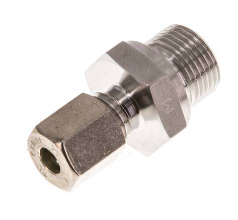 G 3/8'' Macho x 6L Racor de compresión recto de acero inoxidable 315 Bar DIN 2353