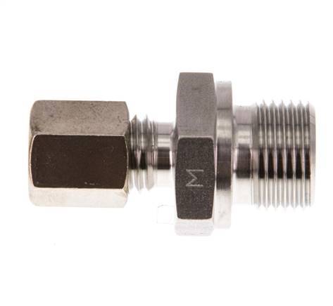 G 3/8'' Macho x 6L Racor de compresión recto de acero inoxidable 315 Bar DIN 2353