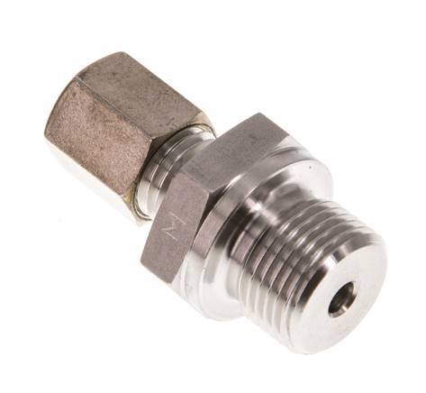 G 3/8'' Macho x 6L Racor de compresión recto de acero inoxidable 315 Bar DIN 2353