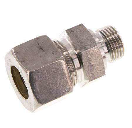 G 1/2'' Macho x 20S Racor de compresión recto de acero inoxidable con junta FKM 400 Bar DIN 2353
