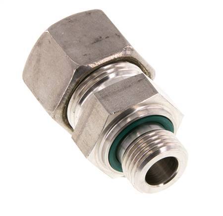 G 1/2'' Macho x 20S Racor de compresión recto de acero inoxidable con junta FKM 400 Bar DIN 2353