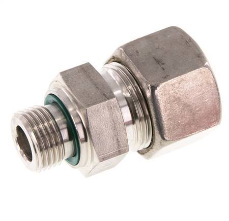 G 1/2'' Macho x 20S Racor de compresión recto de acero inoxidable con junta FKM 400 Bar DIN 2353