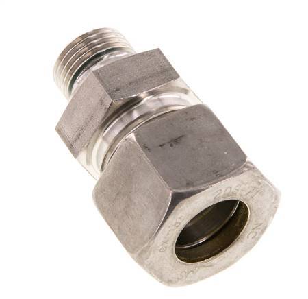 G 1/2'' Macho x 20S Racor de compresión recto de acero inoxidable con junta FKM 400 Bar DIN 2353