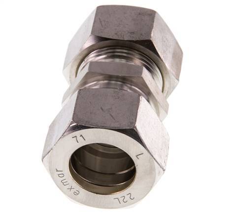 accesorio de compresión recto de acero inoxidable 22L 160 Bar DIN 2353