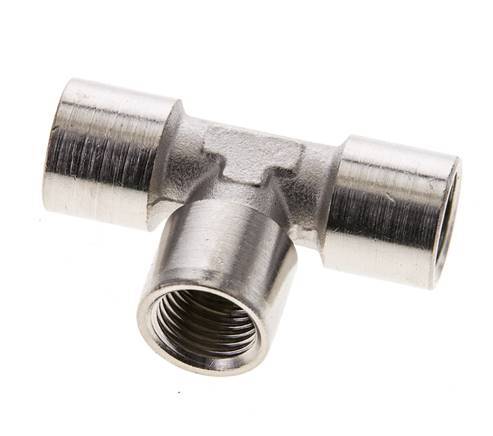 G 1/4'' Nickel plated Brass Tee 16 Bar [2 Pieces]