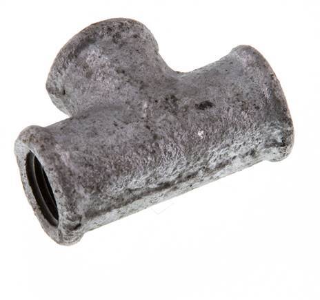 Rp 1/4'' Zinc plated Cast iron Tee 25 Bar [2 Pieces]