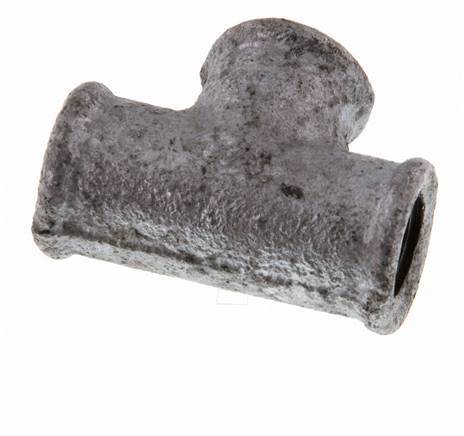 Rp 1/4'' Zinc plated Cast iron Tee 25 Bar [2 Pieces]