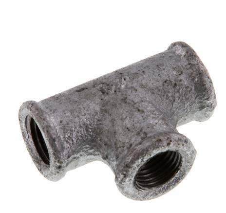 Rp 1/4'' Zinc plated Cast iron Tee 25 Bar [2 Pieces]