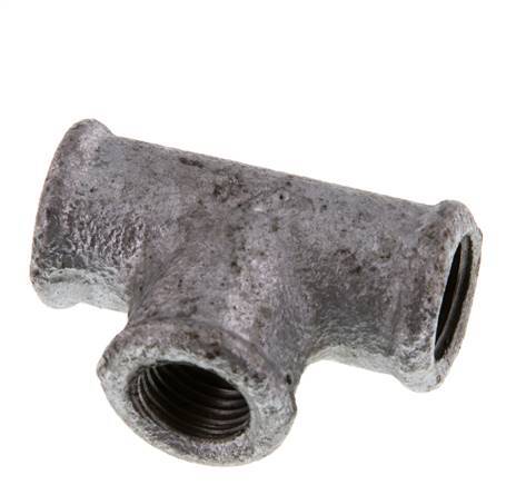 Rp 1/4'' Zinc plated Cast iron Tee 25 Bar [2 Pieces]