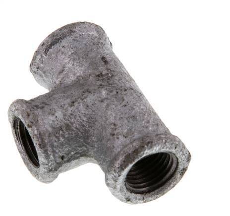 Rp 1/4'' Zinc plated Cast iron Tee 25 Bar [2 Pieces]
