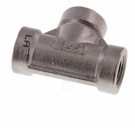 Rp 1/8'' Stainless steel Tee 16 Bar [2 Pieces]