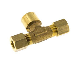 G 1/4'' x 8mm Racor de compresión en T de latón 135 Bar DIN EN 1254-2