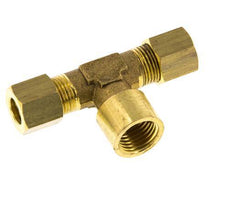 G 1/4'' x 8mm Racor de compresión en T de latón 135 Bar DIN EN 1254-2